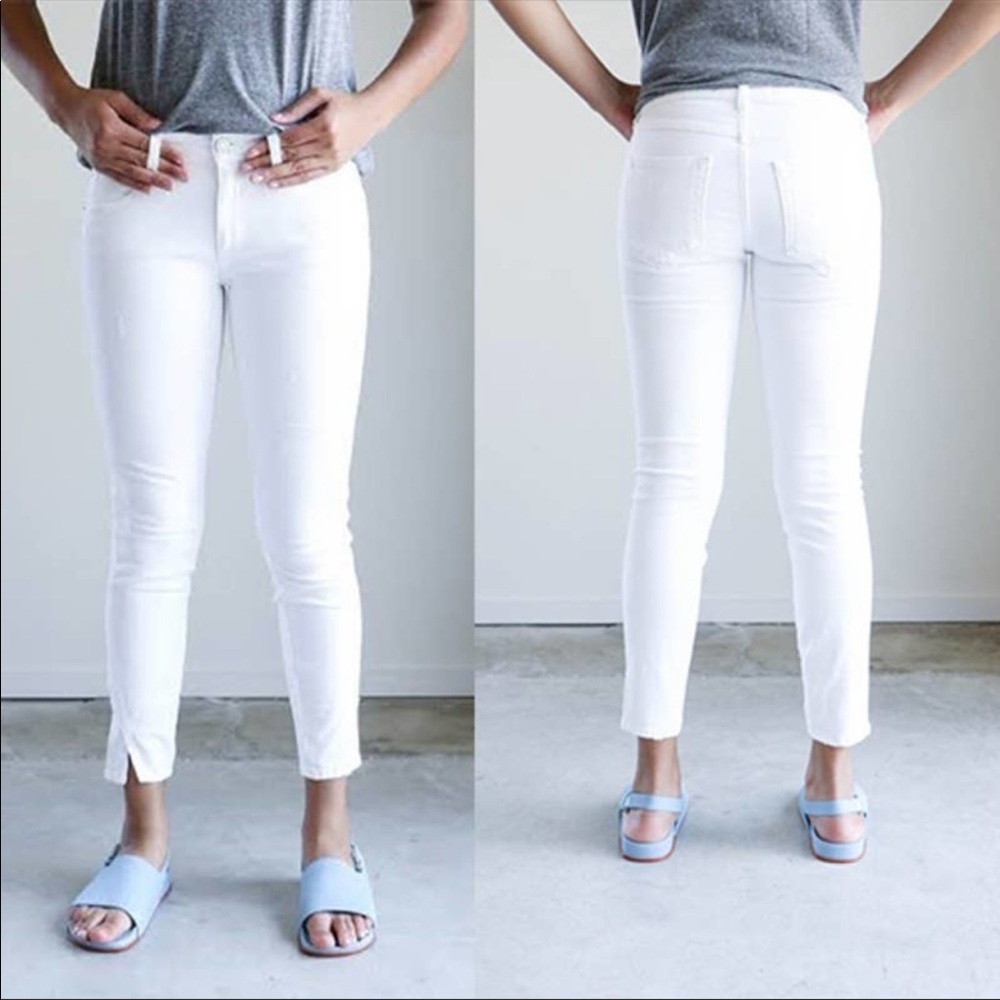 AMO Denim Twist Jeans in Sea Salt White
